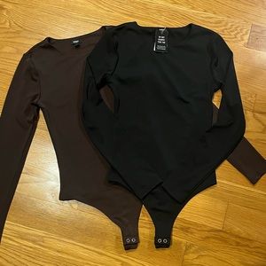 SET OF TWO Express Body Contour Bodysuits - XS
